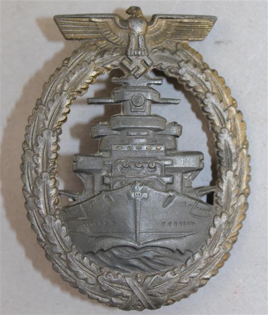 A German Third Reich High Sea fleet badge,